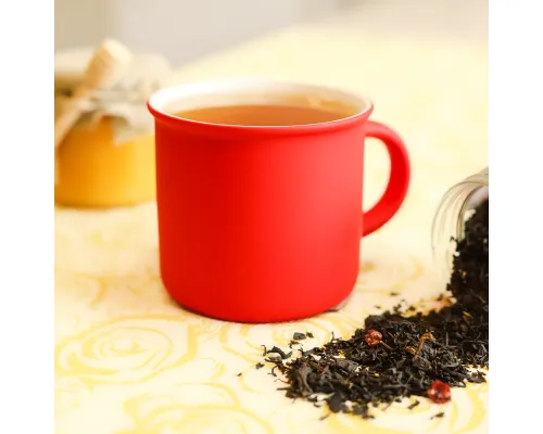 Кружка Camping, софт тач, красная