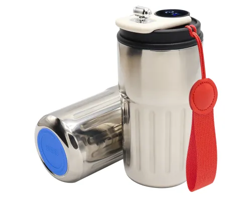 Термокружка Ashly To Go, серебристая/красная/синяя