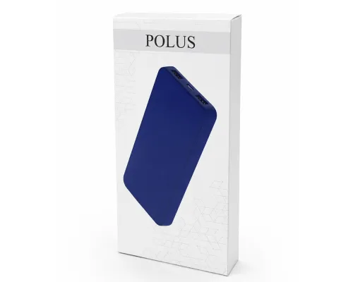 Внешний аккумулятор Polus, 10000 Mah, софт-тач покрытие, синий