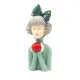 Статуэтка  "Девушка с яблоком", цвет зеленый