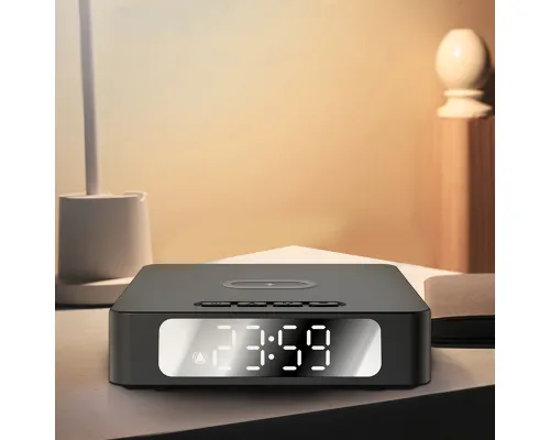 Часы с беспроводной зарядкой Raven 3в1, черный