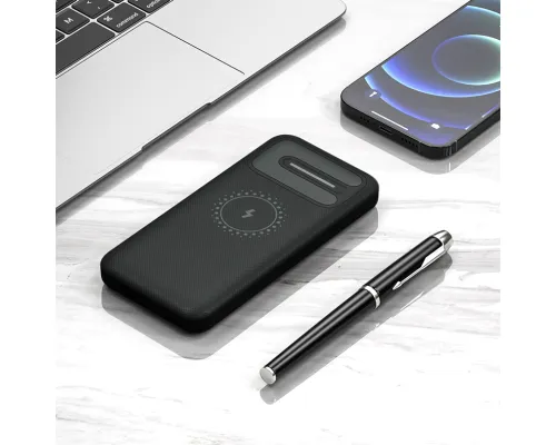 Внешний аккумулятор Odyssey, 10000 mAh с беспроводной зарядкой, черный