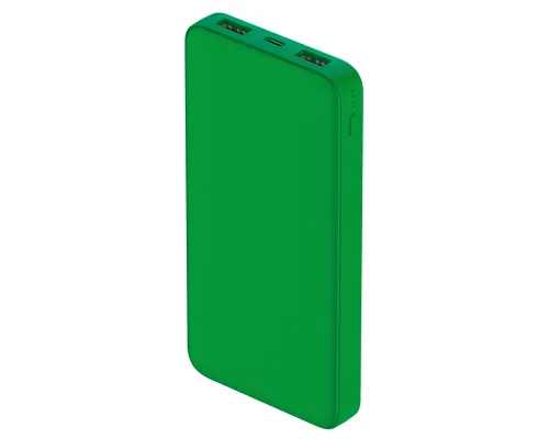 Внешний аккумулятор Polus, 10000 Mah, софт-тач покрытие, зеленый