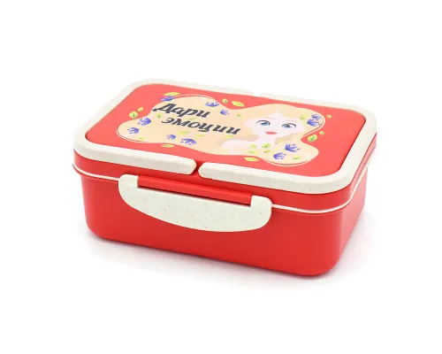 Ланчбокс (контейнер для еды) Inar из пшеничного волокна, красный