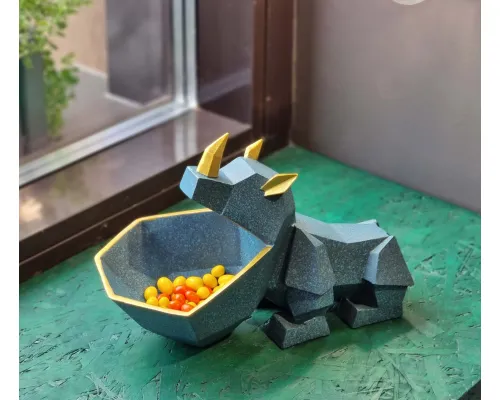 Статуэтка хранитель Носорог, аквамарин