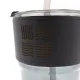 Стакан стеклянный с трубочкой и капхолдером Karamel, черный