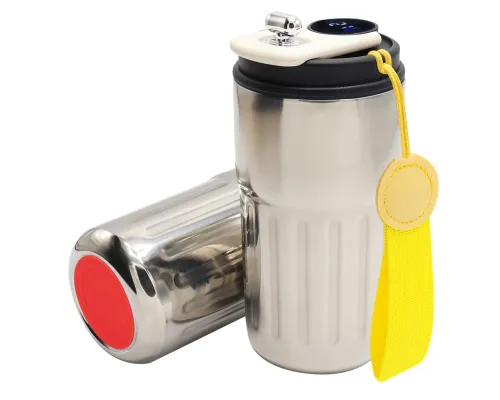 Термокружка Ashly To Go, серебристая/жёлтая/красная