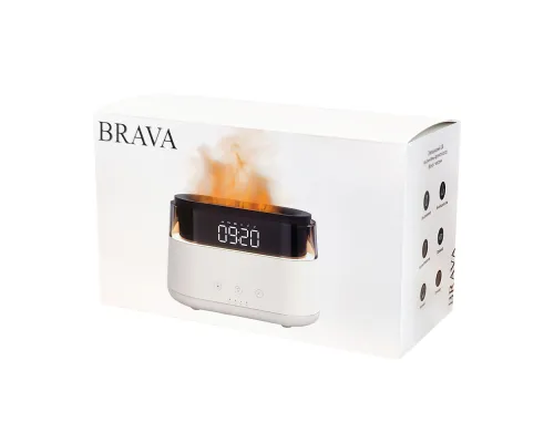 Светодиодный USB увлажнитель-ароматизатор Brava с часами с RGB подсветкой