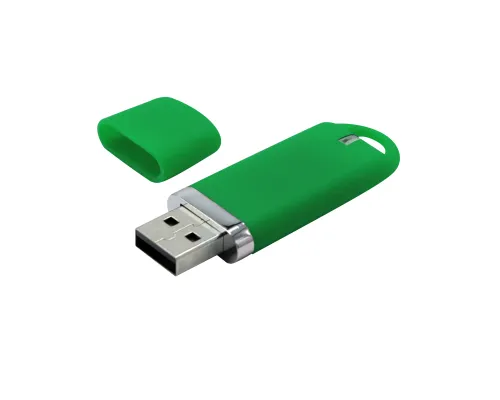 Флешка Shape с покрытием Софт Тач, 16 Гб, зеленая