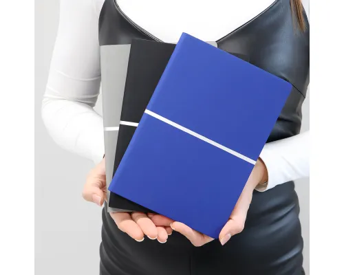 Ежедневник A5 недатированный Equator в мягком переплёте, синий с серебристым