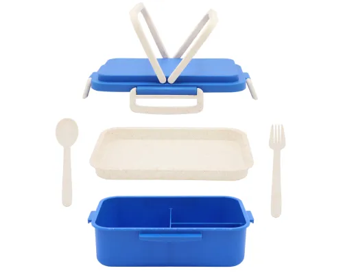 Ланчбокс (контейнер для еды) Inar из пшеничного волокна, синий.