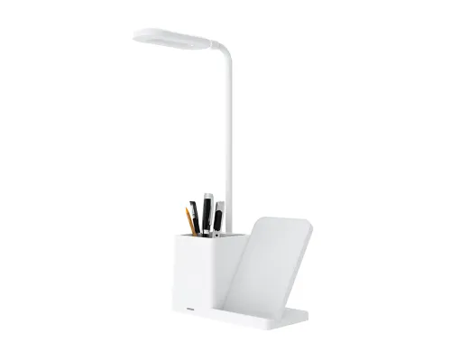 Настольная лампа с беспроводной зарядкой Stark, белая