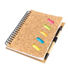 Блокнот Гарольд со стикерами и шариковой ручкой, черный