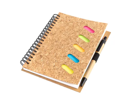 Блокнот Гарольд со стикерами и шариковой ручкой, черный