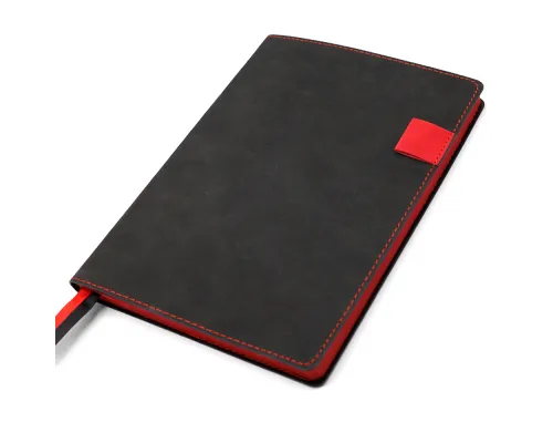 Ежедневник A5 недатированный Efemero в мягком переплёте, черно-красный