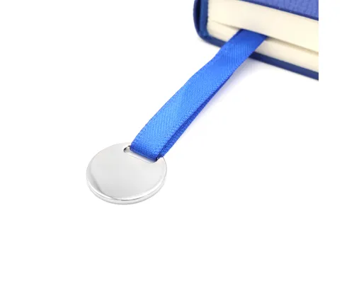 Блокнот A5 Officer в мягком переплёте с металлической биркой, синий