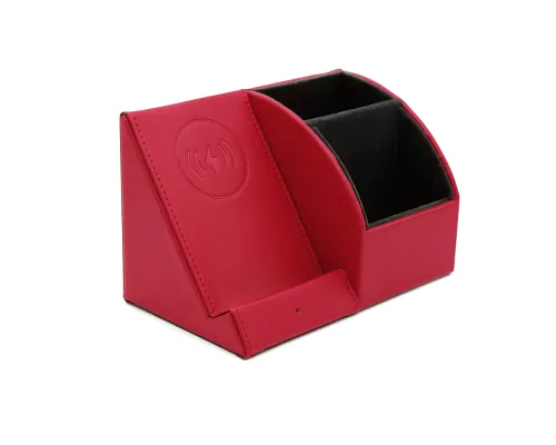 Настольный органайзер Prestige c беспроводной зарядкой, красный
