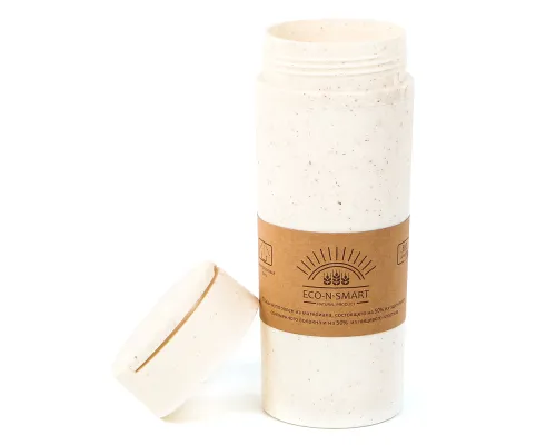 Термостакан с двойной стенкой Smile из пшеничного волокна, бежевый