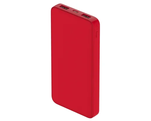 Внешний аккумулятор Polus, 10000 Mah, софт-тач покрытие, красный Внешний аккумулятор Polus, 10000 Mah, софт-тач покрытие, красный