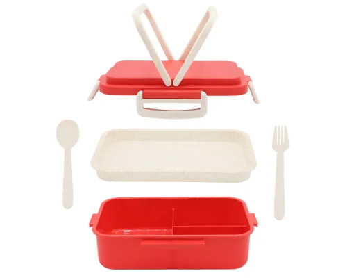 Ланчбокс (контейнер для еды) Inar из пшеничного волокна, красный.