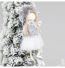Новогоднее украшение рождественский ангел Бэгис, серый
