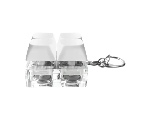 Брелок Press Anti Stress с LED подсветкой (фонарик), белый