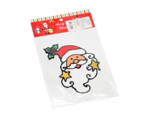 Наклейки на окна (пластиковые) (дед мороз 15*23)