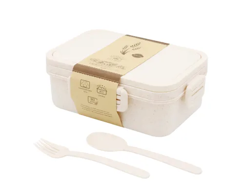 Ланчбокс (контейнер для еды) Inar из пшеничного волокна, бежевый. Ланчбокс (контейнер для еды) Inar из пшеничного волокна, бежевый.