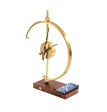 Светодиодный светильник с беспроводной зарядкой и часами Nikka