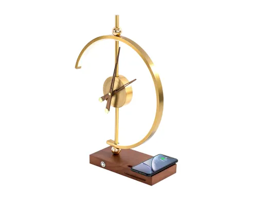 Светодиодный светильник с беспроводной зарядкой и часами Nikka