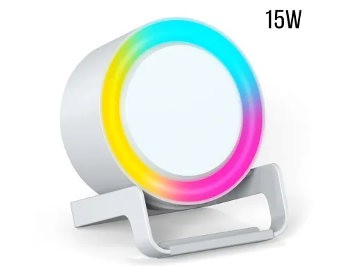 Беспроводная Bluetooth колонка U-Tone RGB c функцией беспроводной зарядки 15W, белый