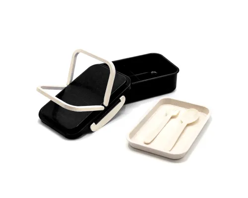 Ланчбокс (контейнер для еды) Inar из пшеничного волокна, черный