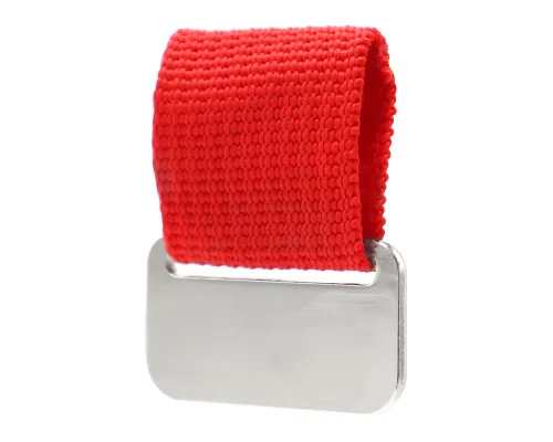 Металлический шильд с цветным ремешком (съёмный), красный