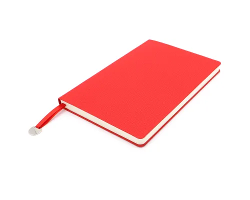 Блокнот A5 Officer в мягком переплёте с металлической биркой, красный