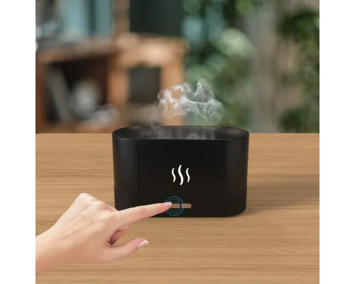 Светодиодный USB увлажнитель-ароматизатор Flame, черный Светодиодный USB увлажнитель-ароматизатор Flame, черный