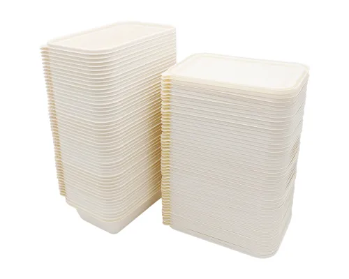 Набор контейнеров с крышкой из кукурузного крахмала, 1000 мл, 50 шт