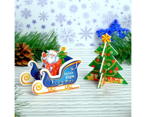 Конструктор фигурки"Сани Деда мороза" 3Д   3564572