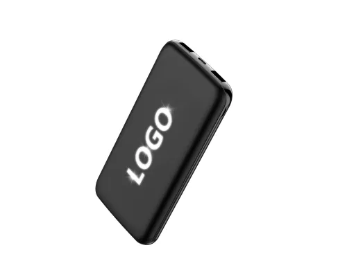 Внешний аккумулятор Kugo, 10000 mAh с подсветкой гравировки, черный