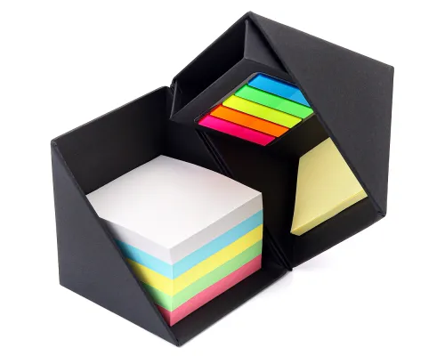 Настольный органайзер с бумажными стикерами Nivora, черный