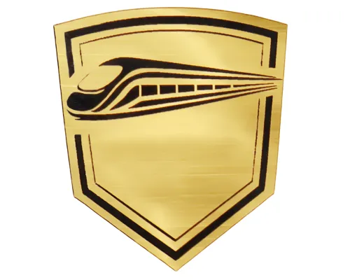 Шильд-наклейка поезд, золото