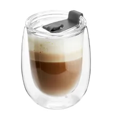 Стакан стеклянный Mango To Go, белый/чёрный