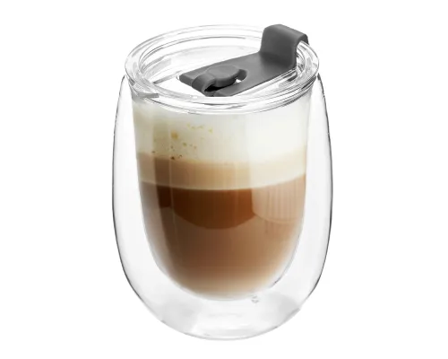 Стакан стеклянный Mango To Go, белый/чёрный