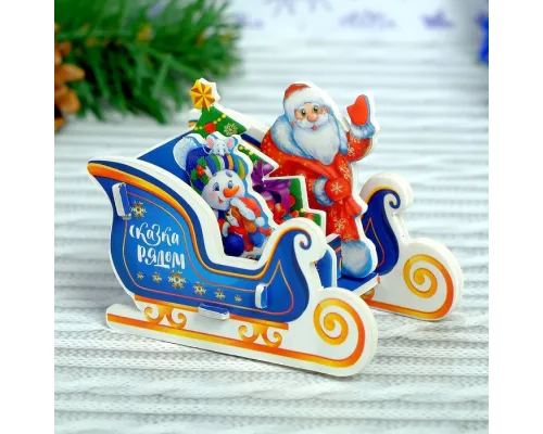 Конструктор фигурки"Сани Деда мороза" 3Д   3564572