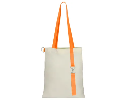 Сумка для покупок White GLOW 325 г/м² с ремувкой, оранжевая