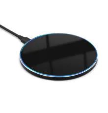 Беспроводное зарядное устройство Gravy с подсветкой и гравировкой 15W, черный