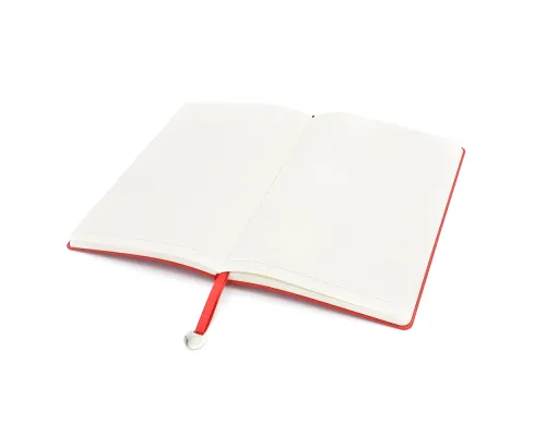 Блокнот A5 Officer в мягком переплёте с металлической биркой, красный