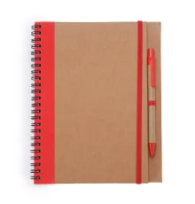 Блокнот с ручкой ALANI, Красный