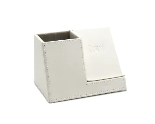 Настольный органайзер Ron c беспроводной зарядкой, белый