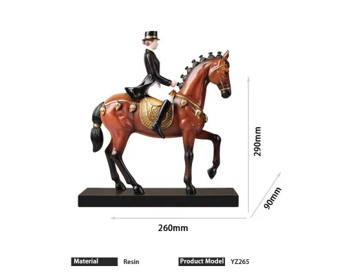 Статуэтка "Наездница и лошадь", цвет коричневый