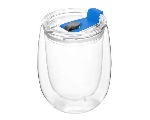 Стакан стеклянный Mango To Go, белый/синий